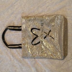 GOLD VICTORIA SECRET LOVE VICTORIA TOTE BAG